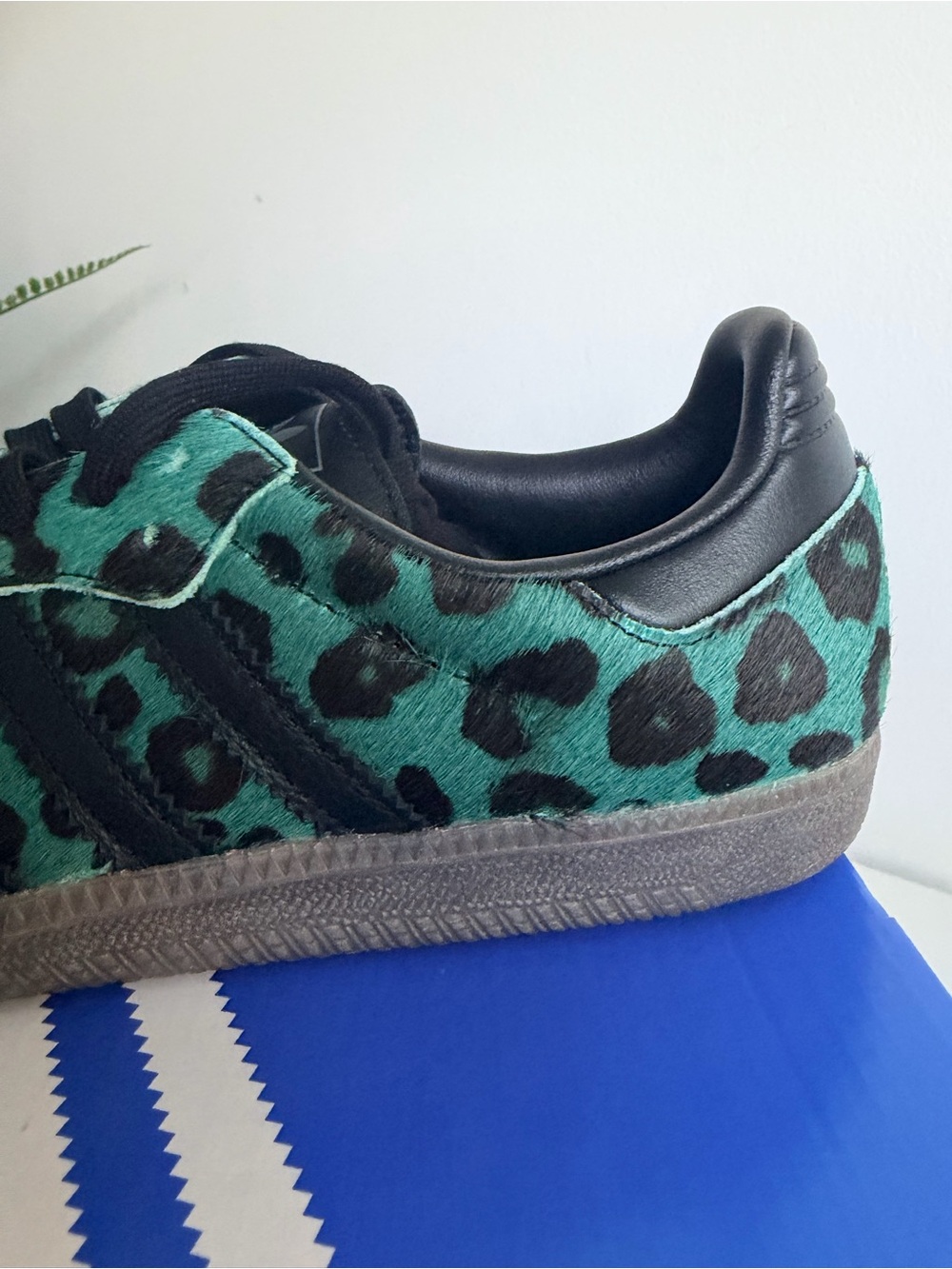 Adidas Samba Green Black Leopard Print Sneaker size 9.5 - Picture 5 of 9